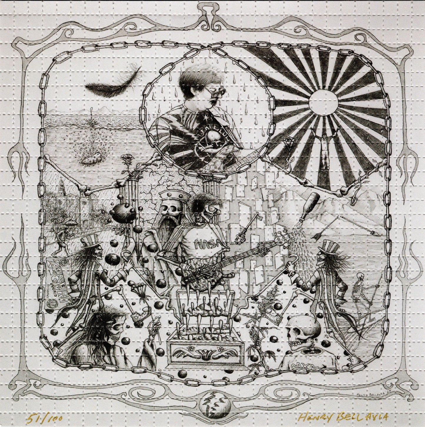 Phil by Henry Bellavia Signed Limited Edition LSD blotter art print