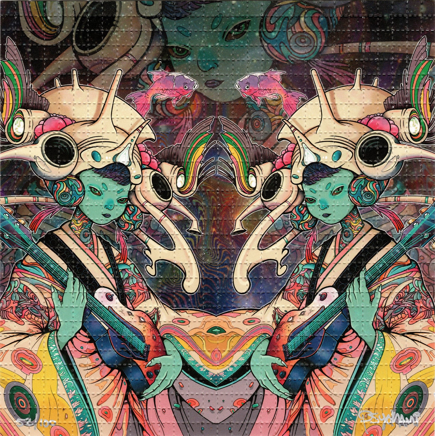 Musings of the Moonkin by Kodama Psyokami SIGNED Limited Edition LSD blotter art print