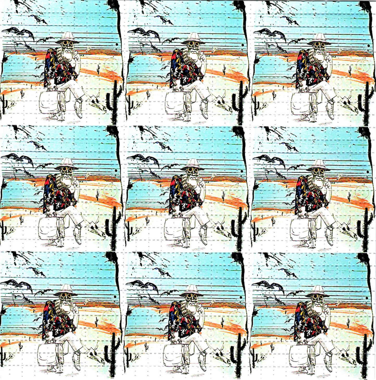 Gonzo HST X9 Hunter S Thompson LSD blotter art print