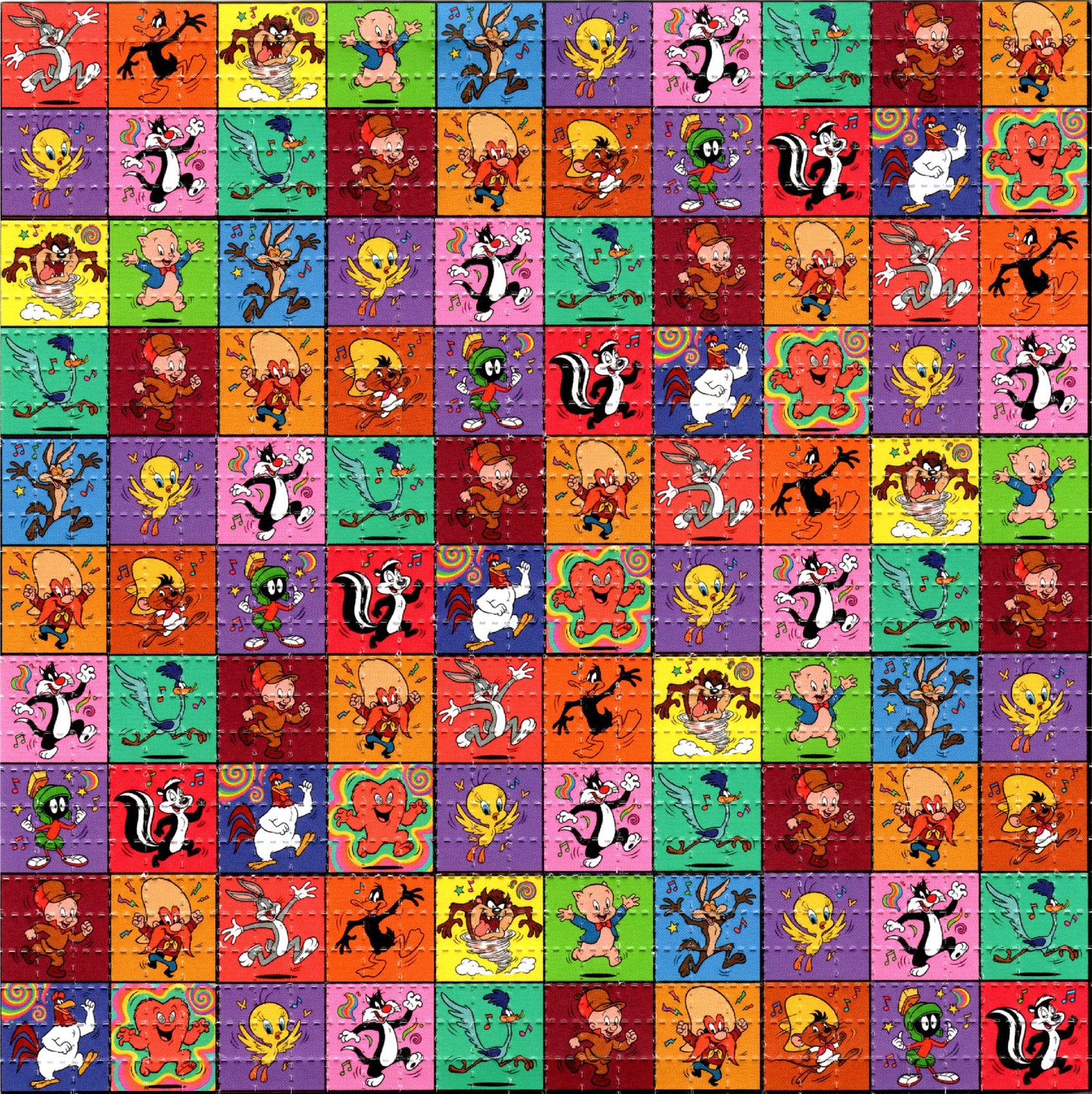 Looney Tunes Gang Dance Party LSD blotter art print