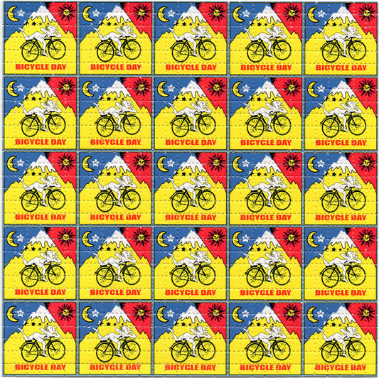 Red Bicycle Day X36 LSD blotter art print