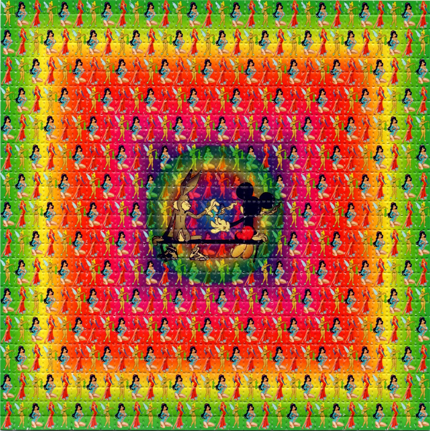 Rabbit and Mouse share Joint LSD blotter art print