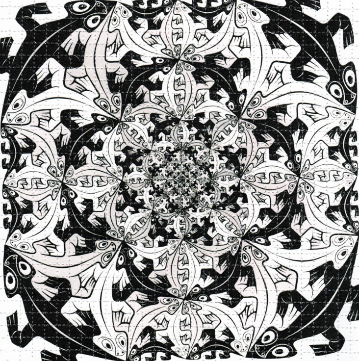 Lizards Fractal LSD blotter art print