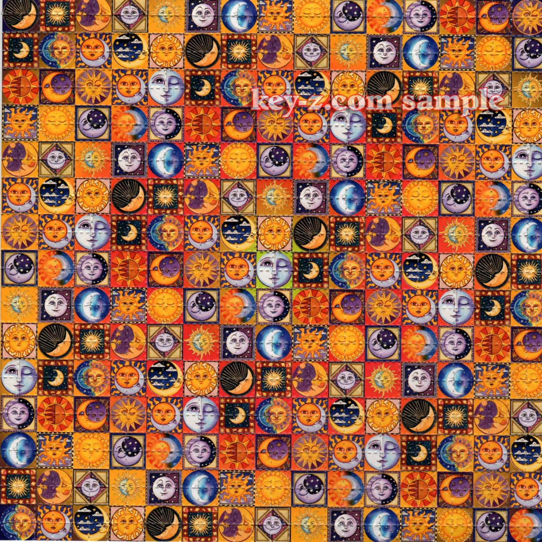 Suns and Moons LSD blotter art print