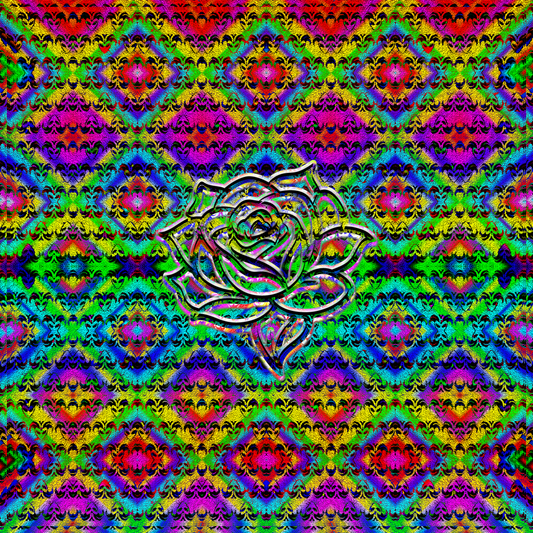 Abstract Rose Grateful Dead Tabs LSD blotter art print