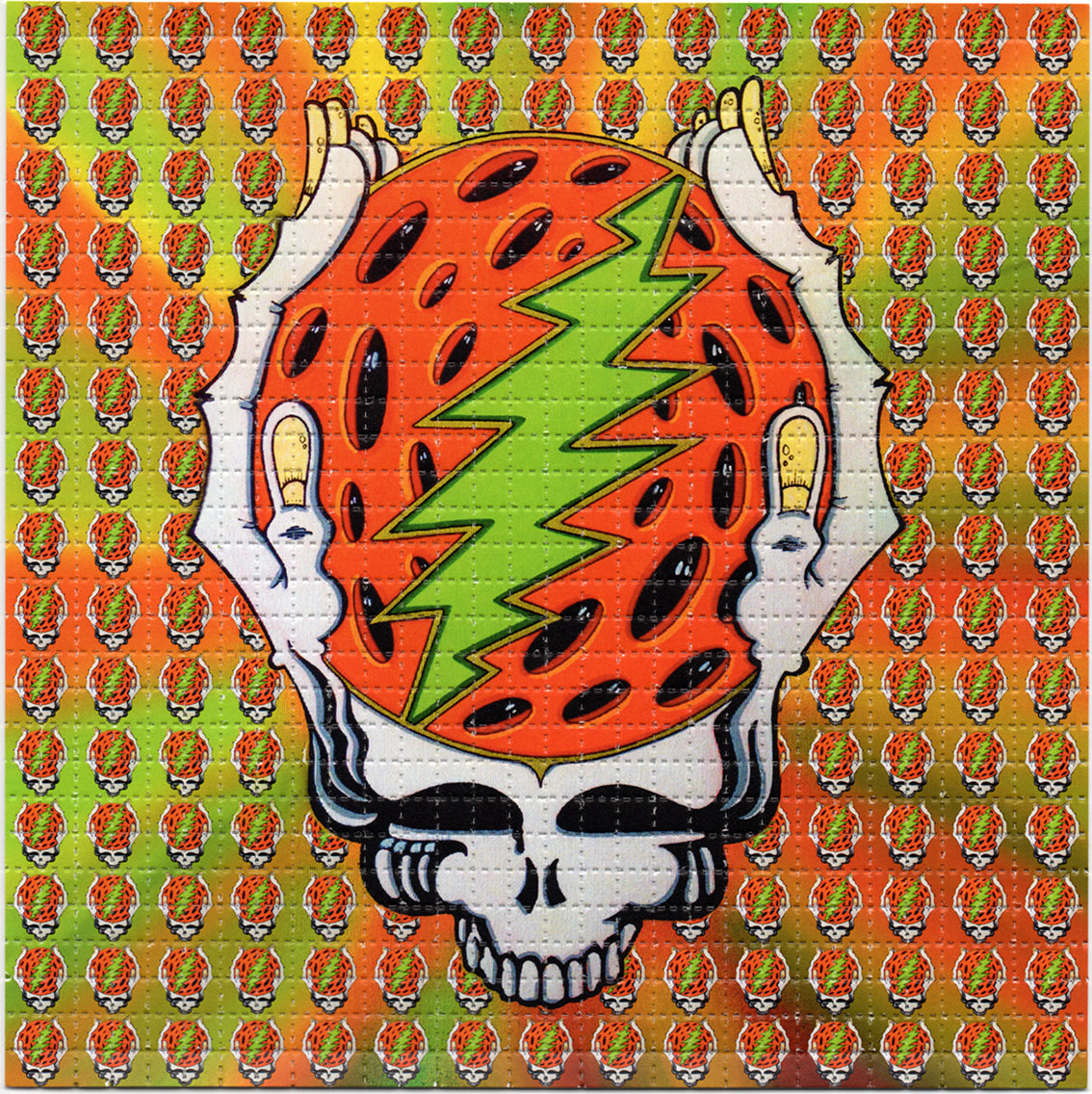 Orange Skull Hands by Brian Miller Limited Edition LSD blotter art pri ...