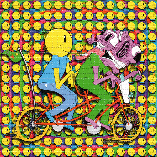 Bike Buddies by Aaron Brooks SIGNED Limited Edition LSD blotter art print