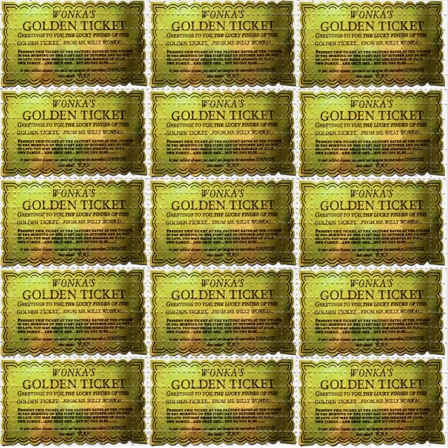 Golden Ticket LSD blotter art print