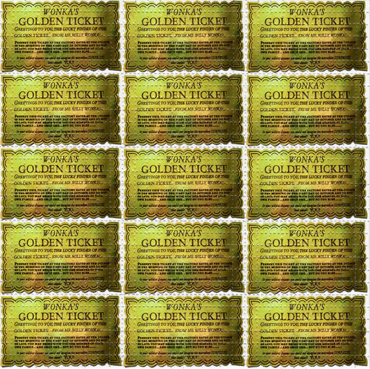 Golden Ticket LSD blotter art print