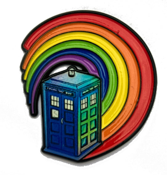 Rainbow Tardis Dr. Who Pin
