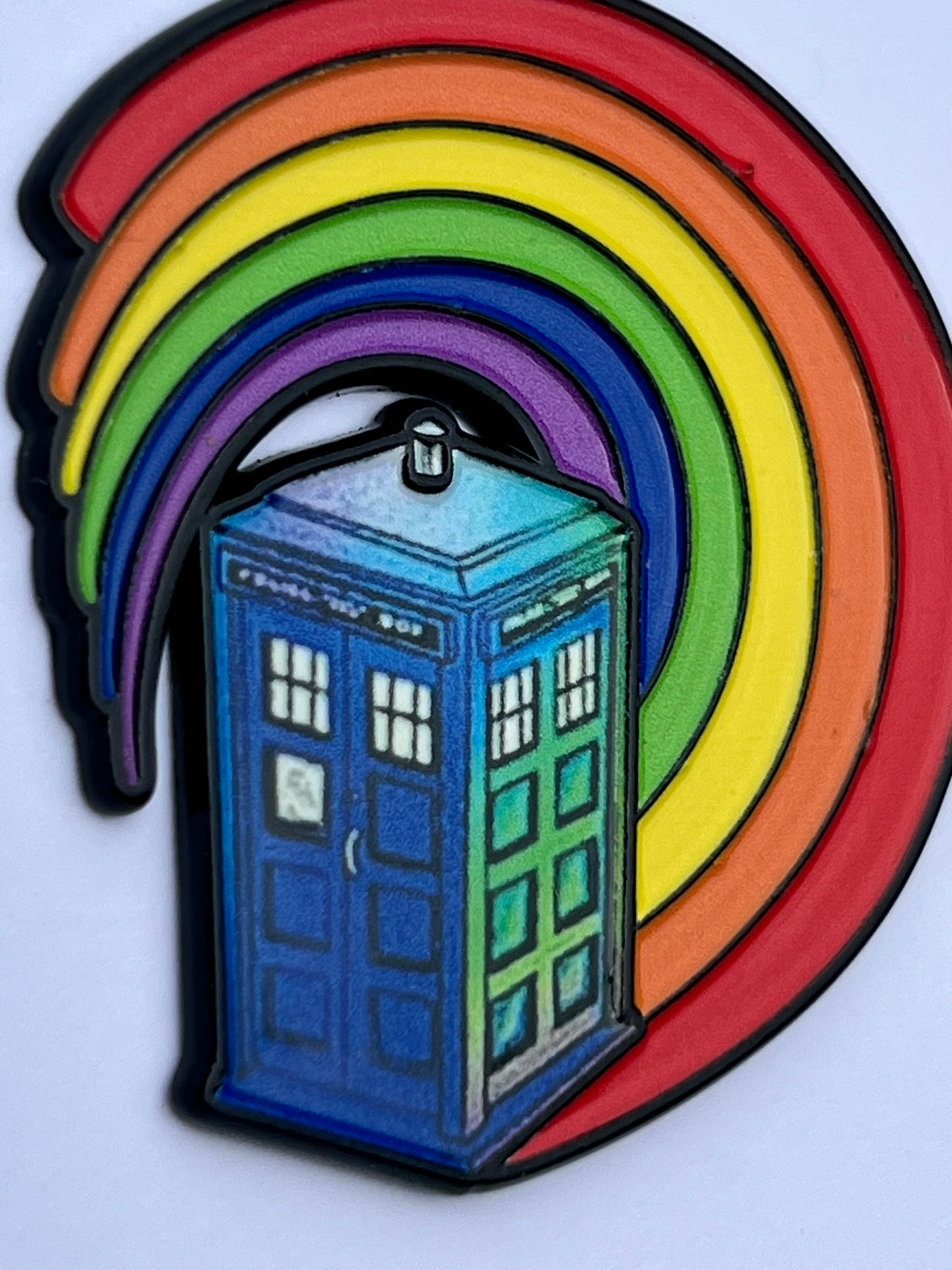 Rainbow Tardis Dr. Who Pin