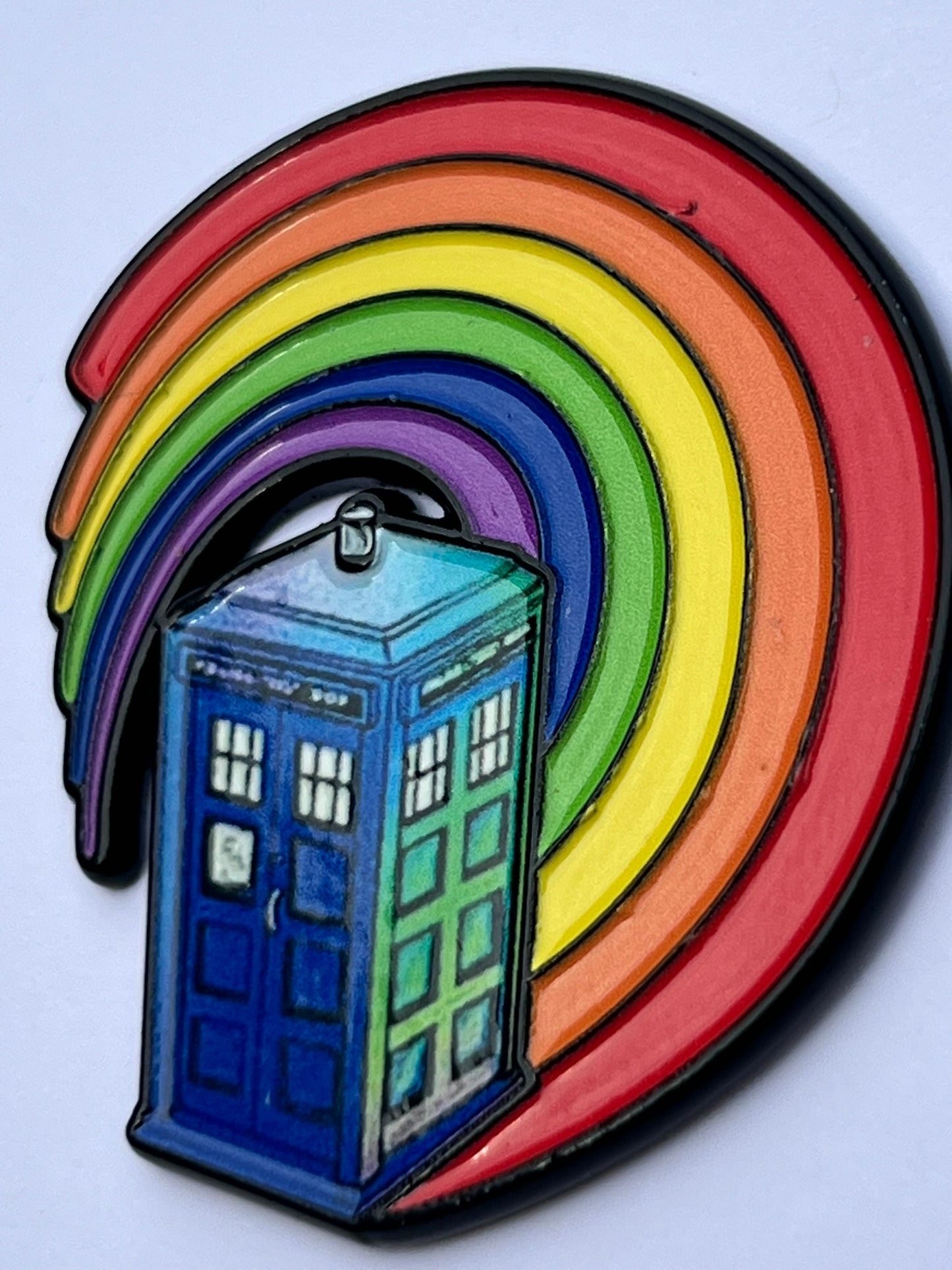Rainbow Tardis Dr. Who Pin
