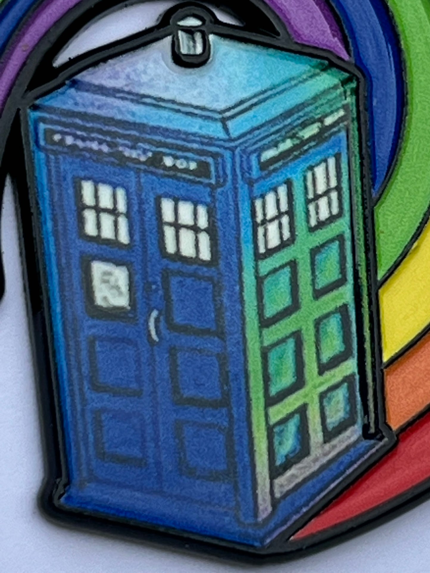 Rainbow Tardis Dr. Who Pin