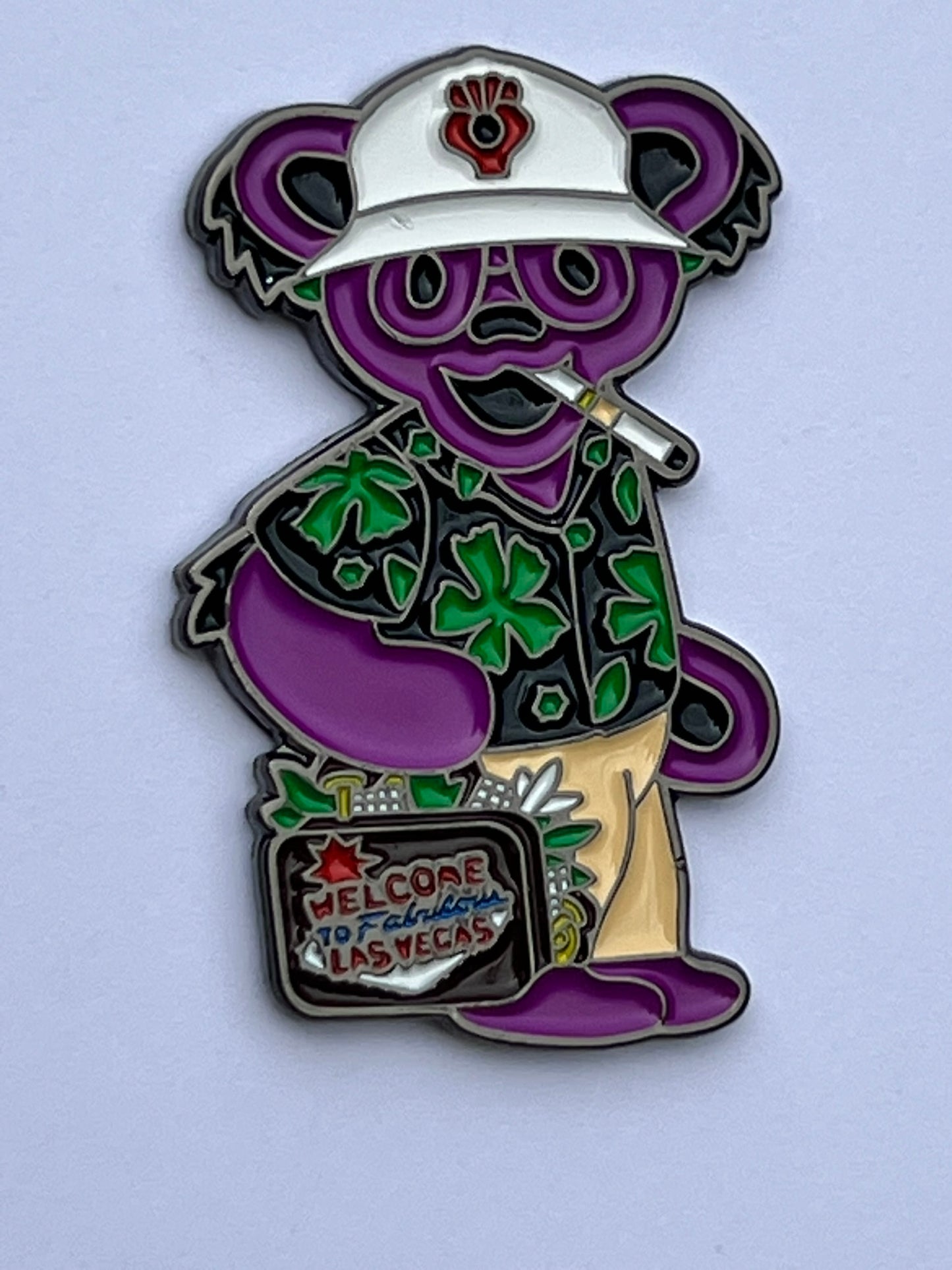 Purple Hunter Thompson Dancing Bear Pin