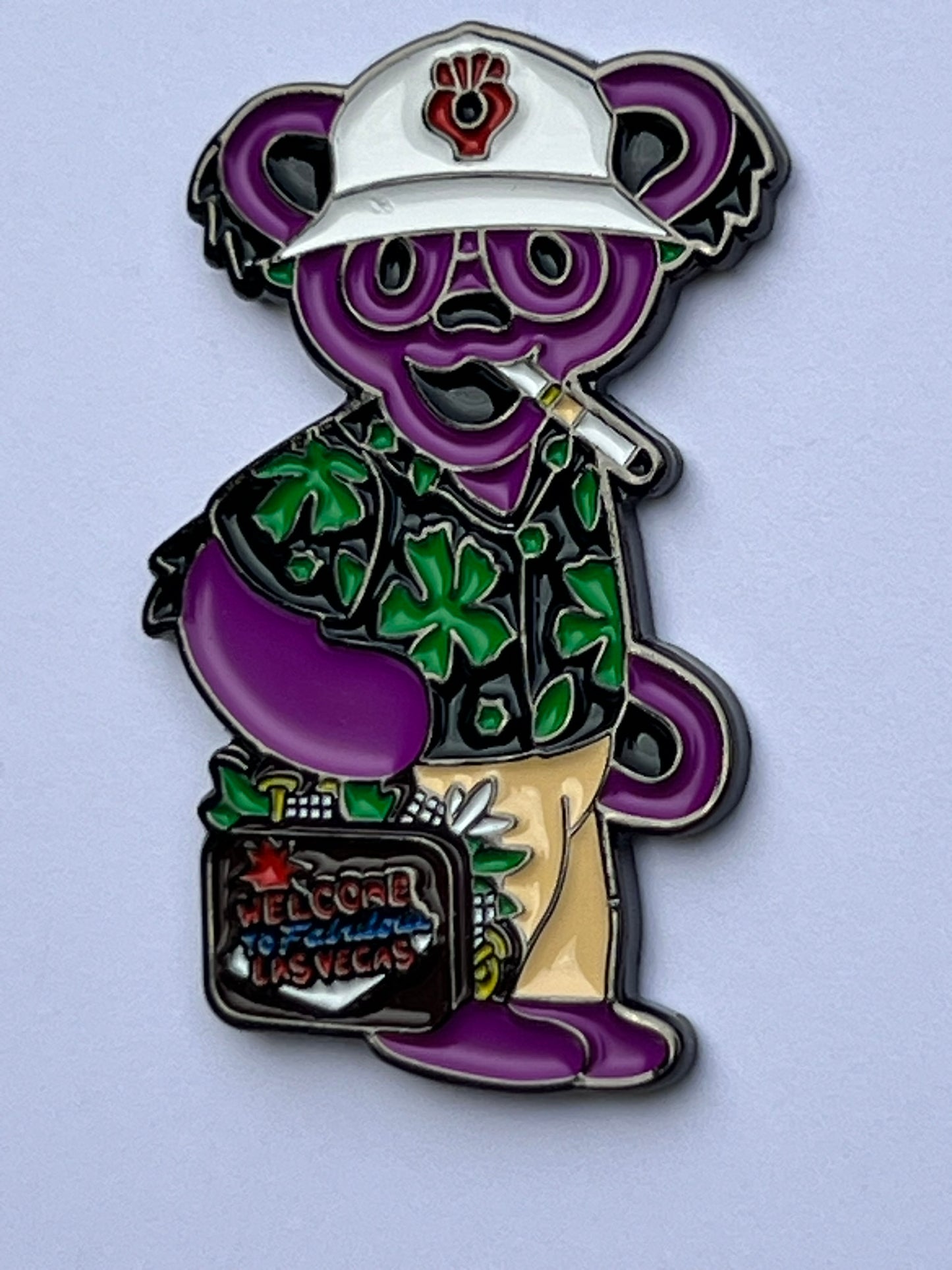 Purple Hunter Thompson Dancing Bear Pin