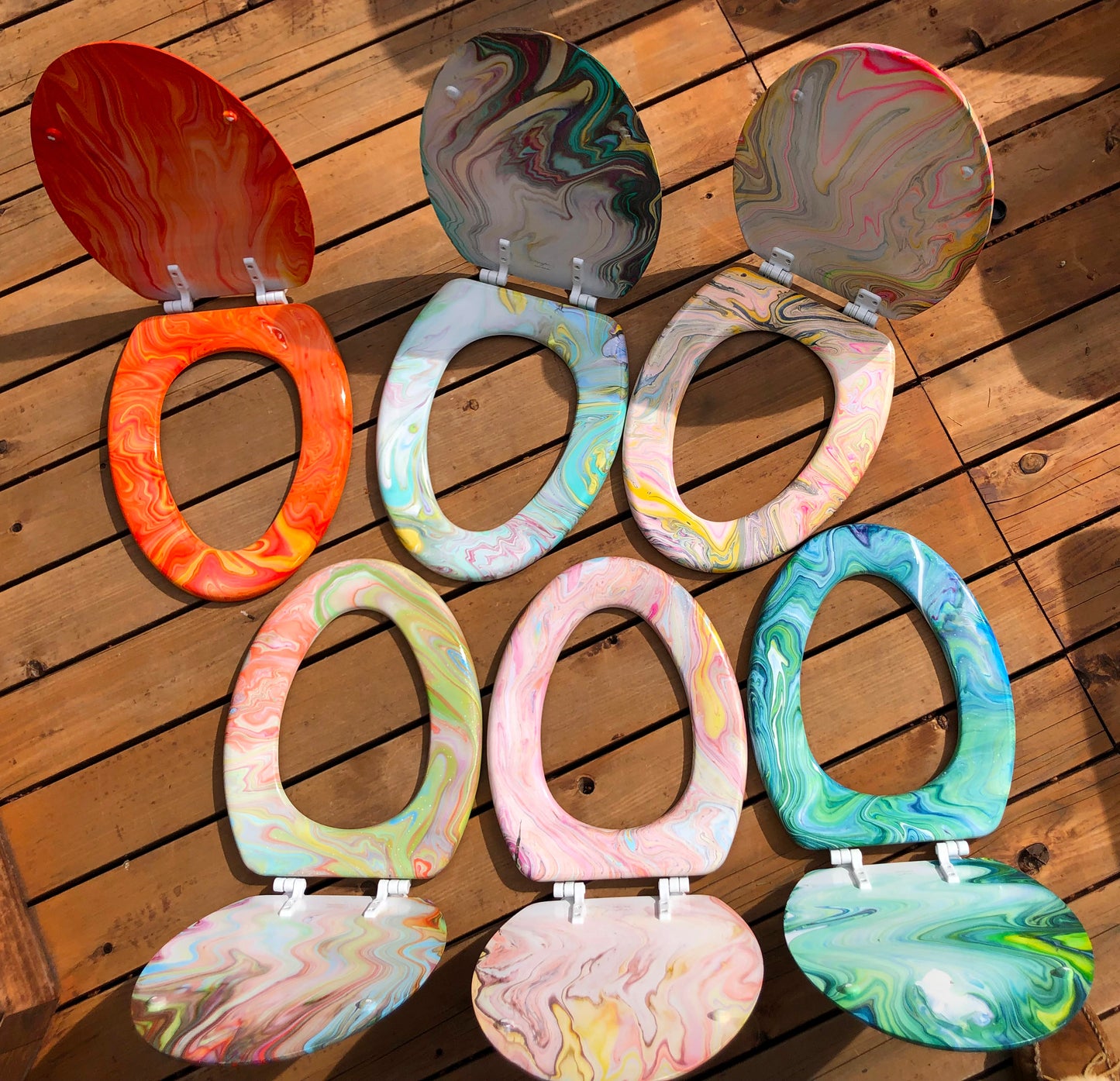 Tie Dye Toilet Seat - Deluxe Elongated Size