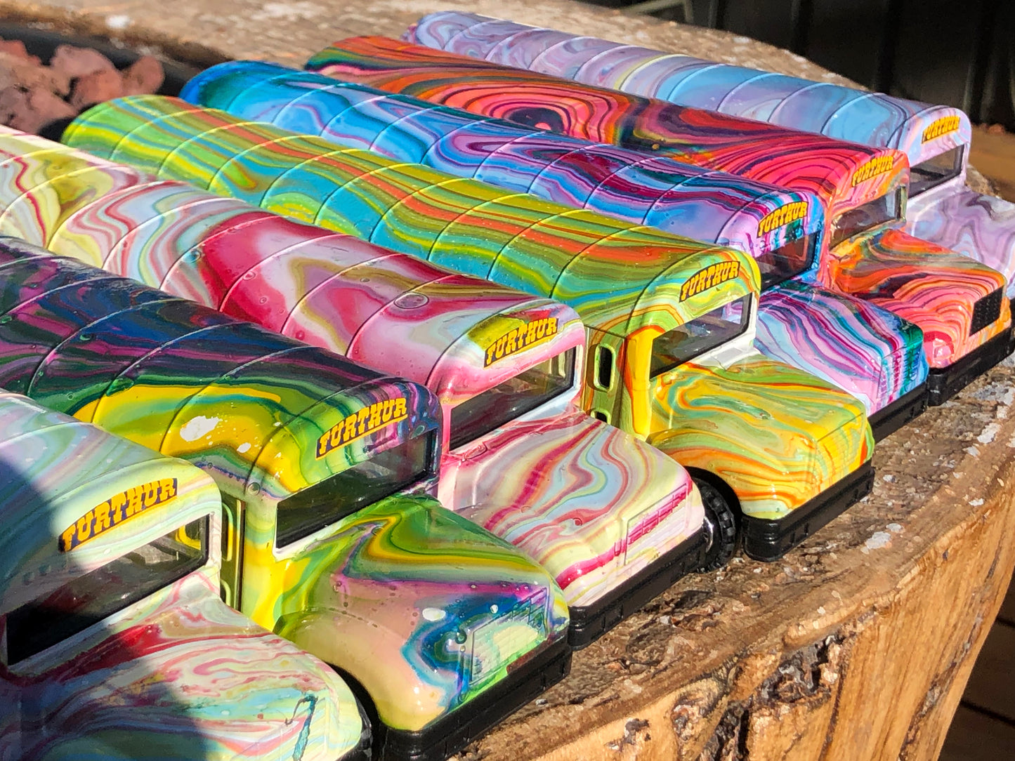 A Little Furthur - Larger Hand Painted Dye Cast Toy Bus