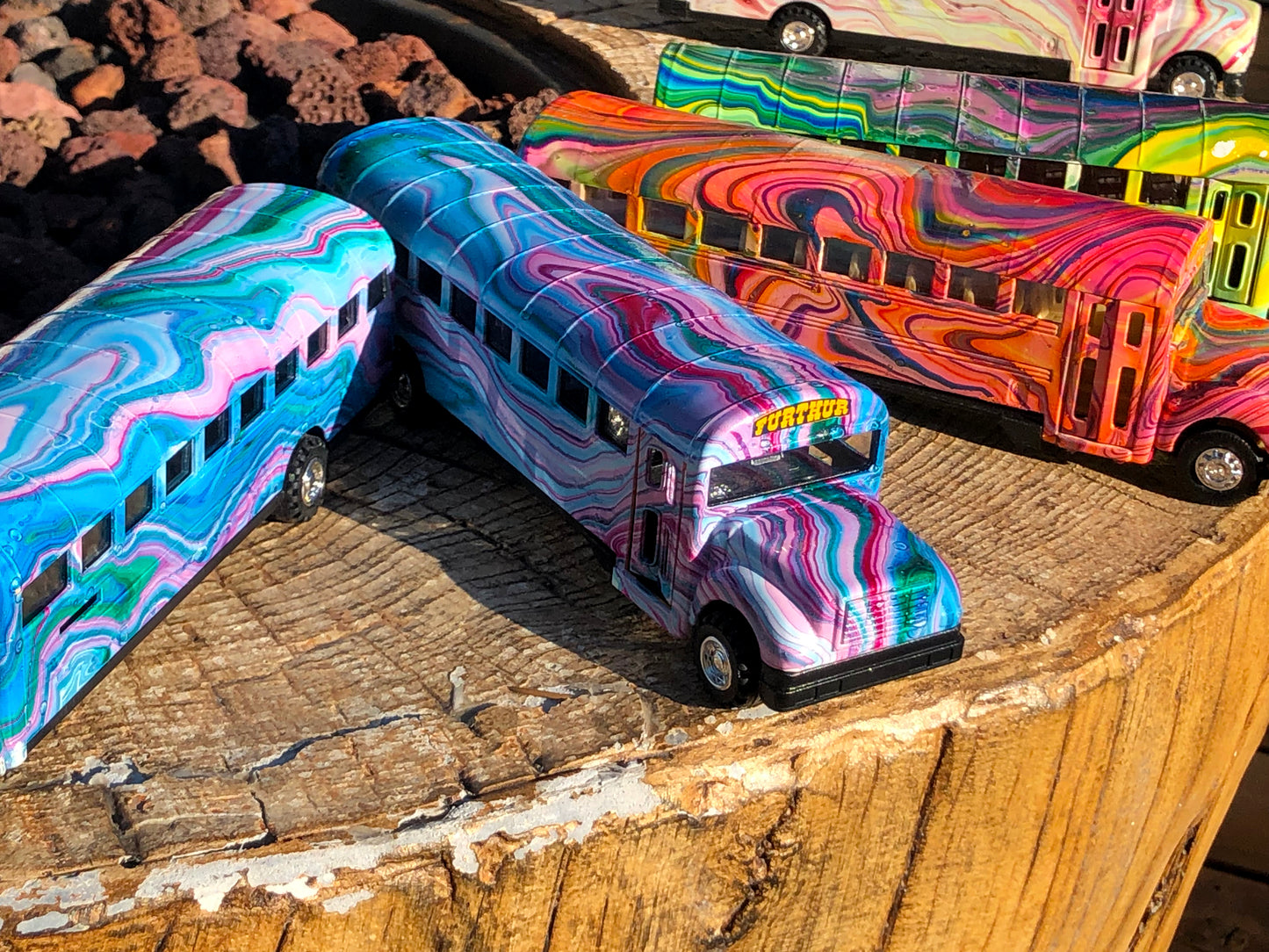 A Little Furthur - Larger Hand Painted Dye Cast Toy Bus