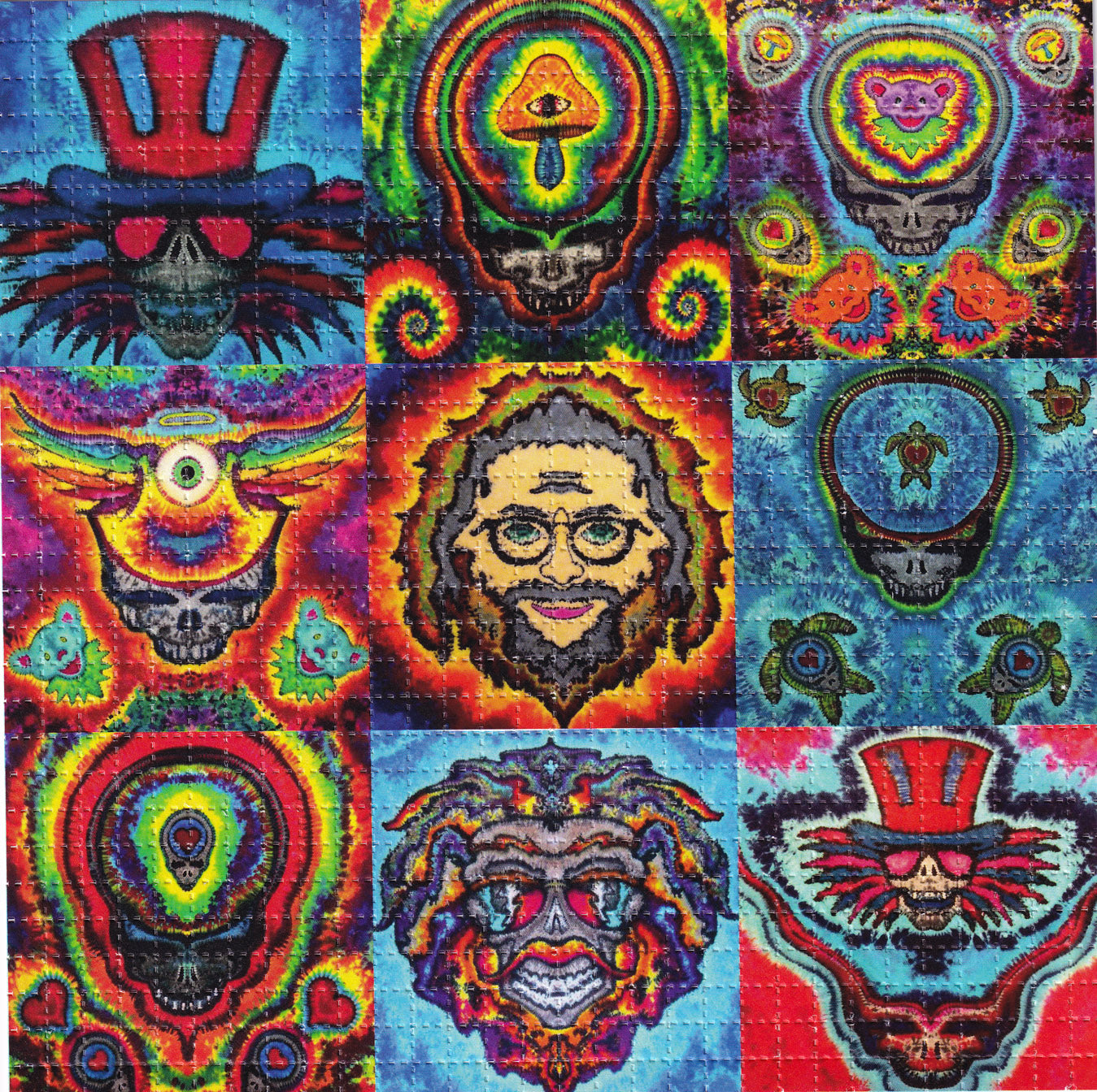 Grateful Jammin' Tie Dye X9 LSD blotter art print