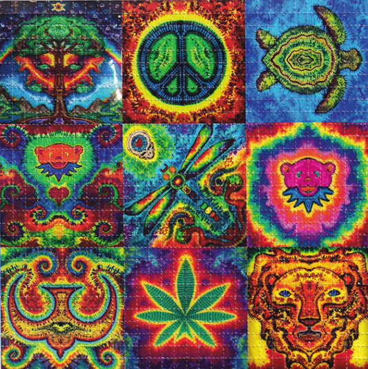 Jammin Peace Tie Dye X9 LSD blotter art print