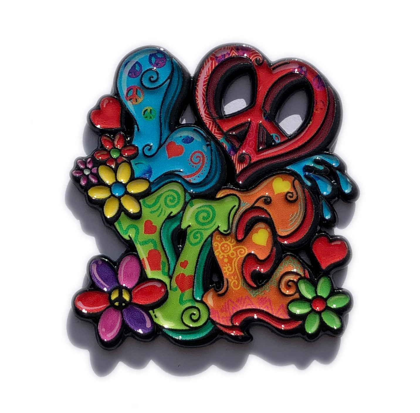 LOVE Flower Power Pin