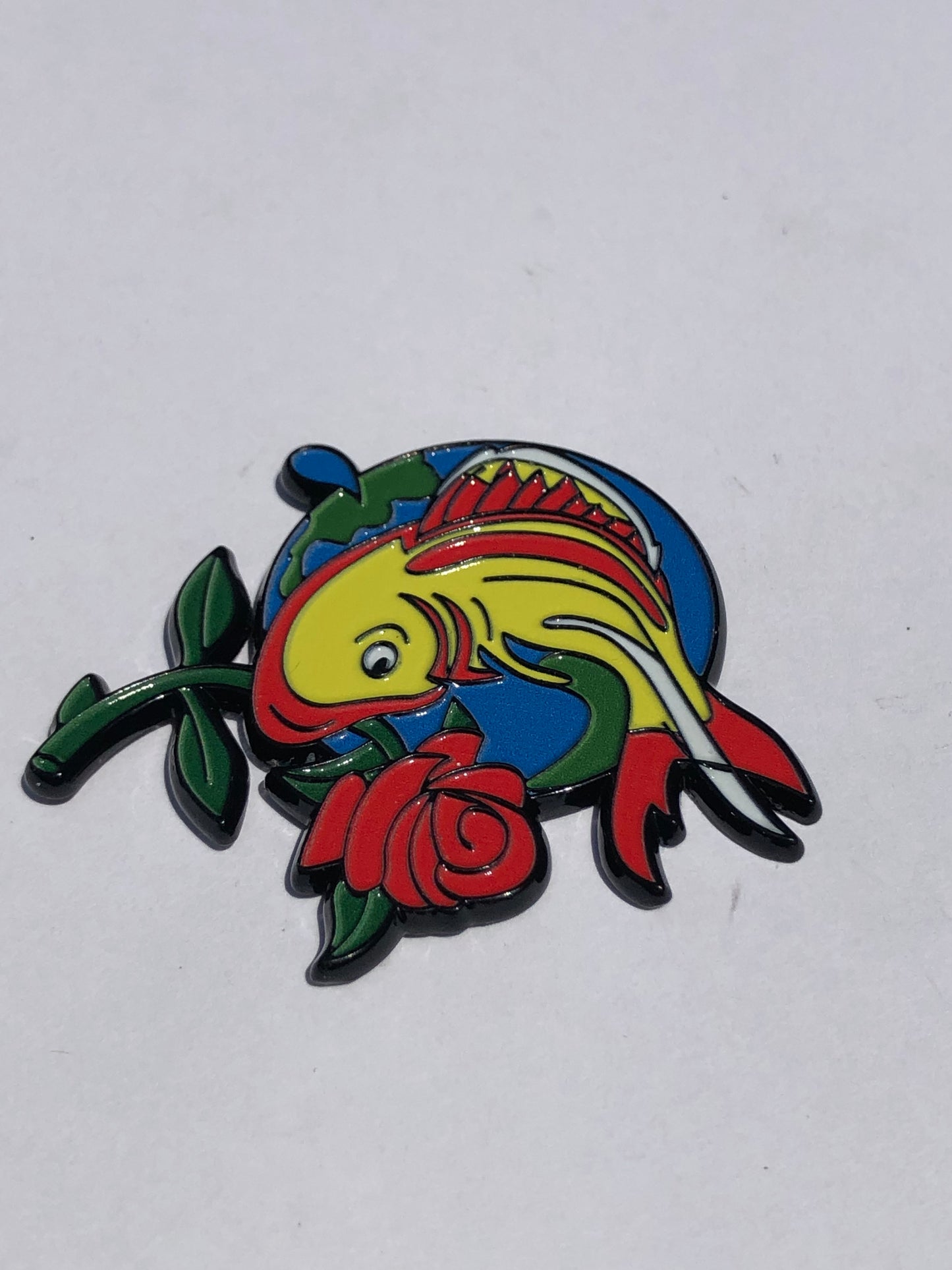 Koi Fish with Rose Pin