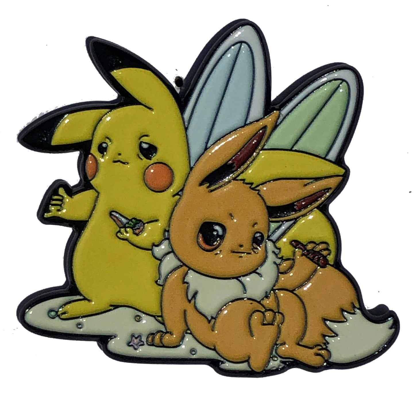 Pika & Evee Getting Stoned Pin
