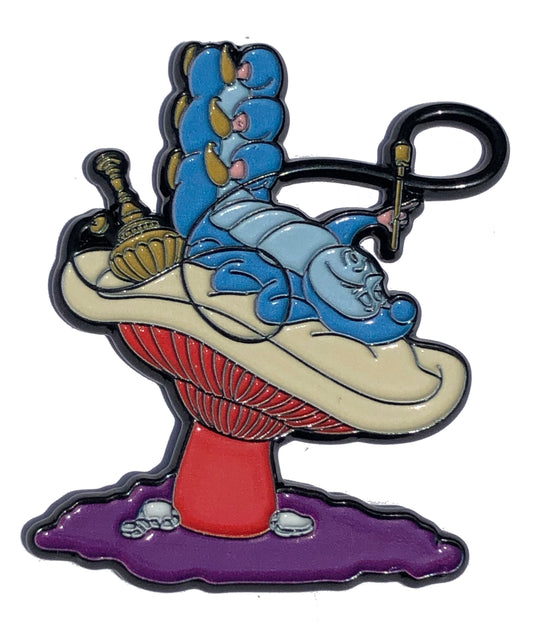 Hookah Caterpillar on Mushroom Pin