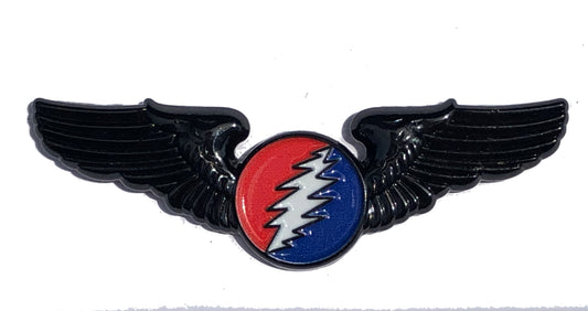 Grateful Bolt Black Wings Pin