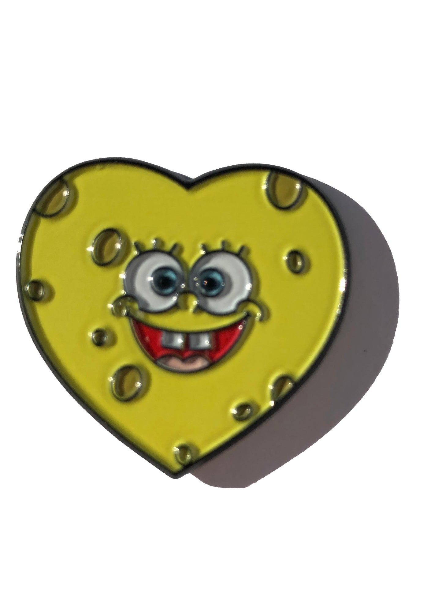 Sponge Smiley Heart Pin