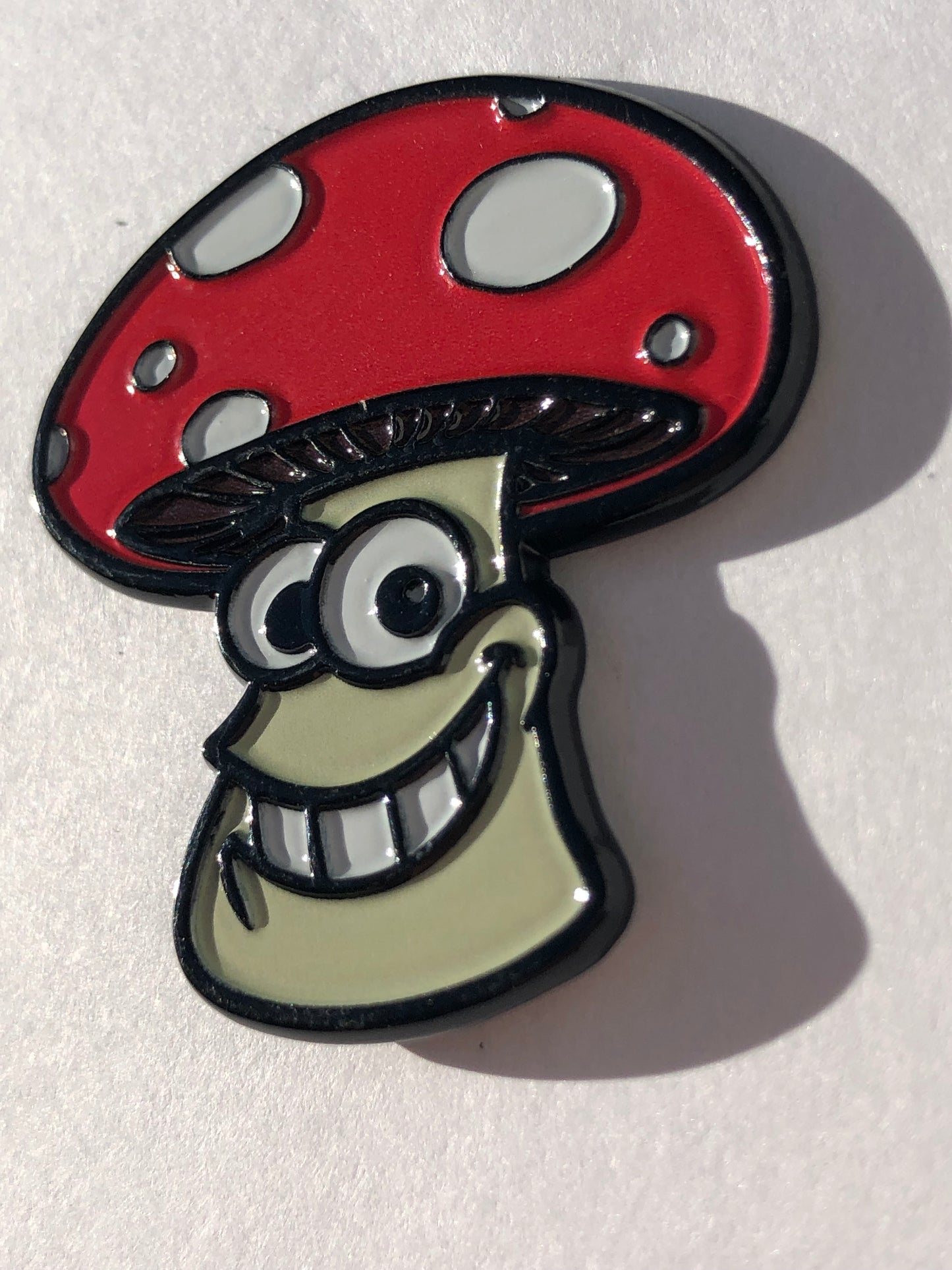 Smiling Amanita Mushroom Pin