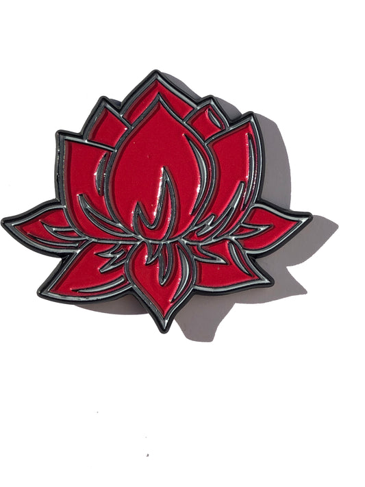 Red Lotus Flower Pin