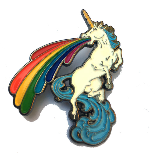 Unicorn Rainbow Puke Pin
