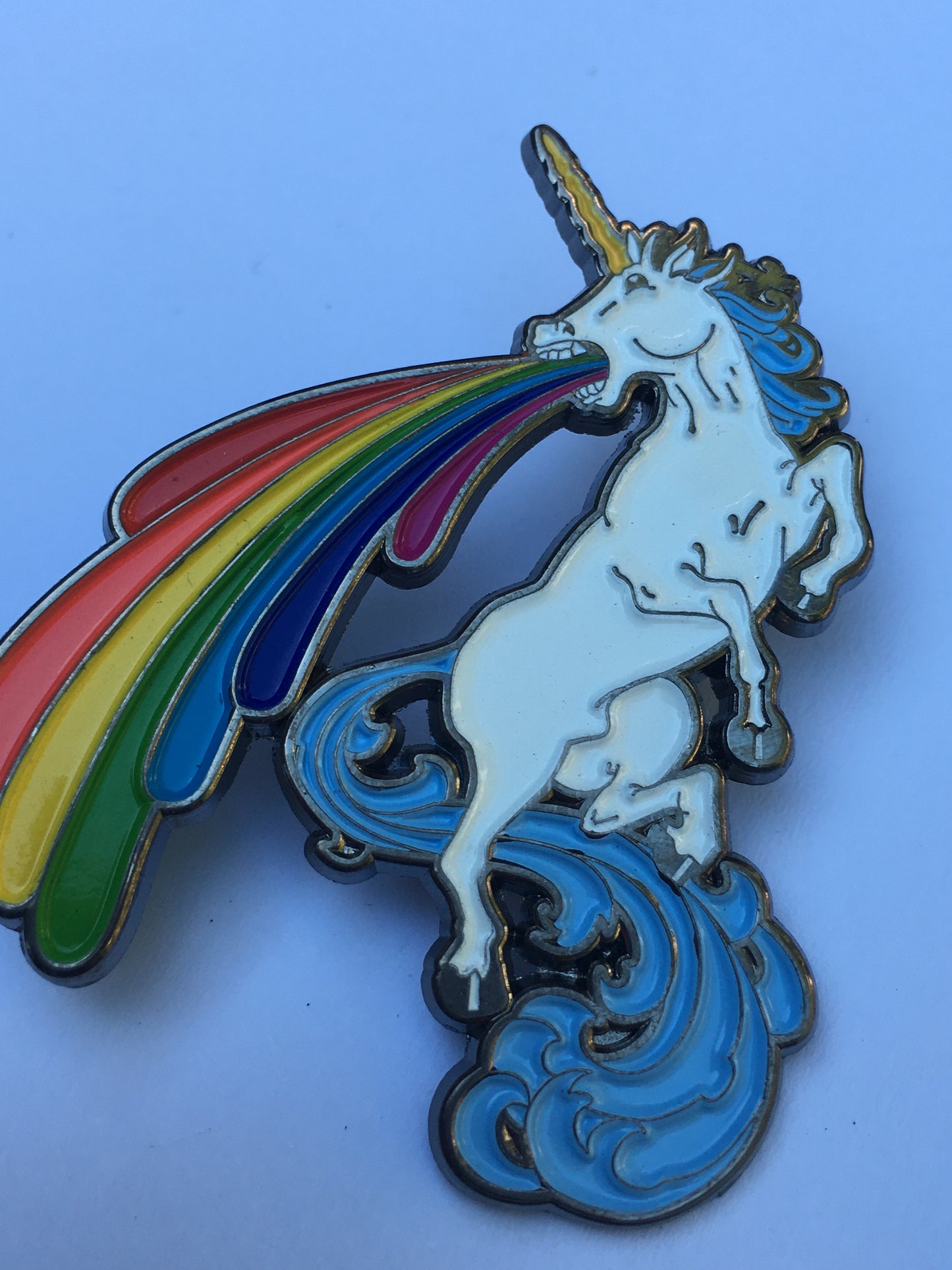 Unicorn Rainbow Puke Pin