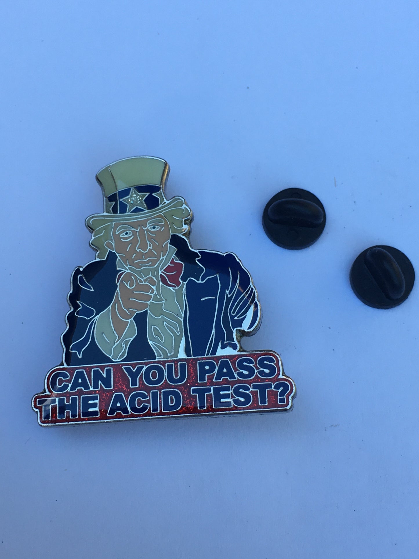 Can You Pass The Acid Test Uncle Sam Merry Pranksters Pin