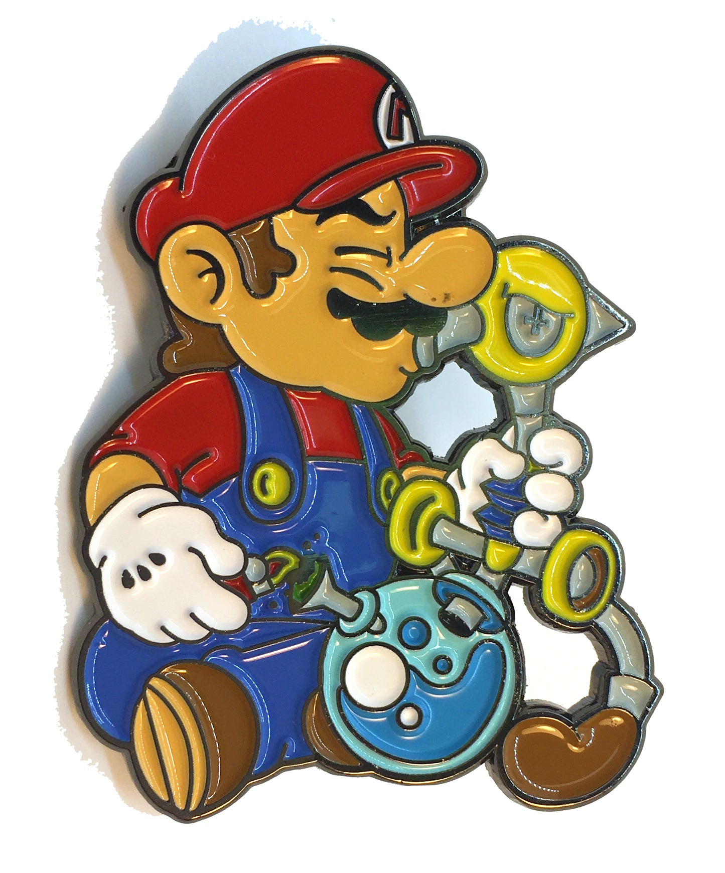 Mario Smokes Bong Pin