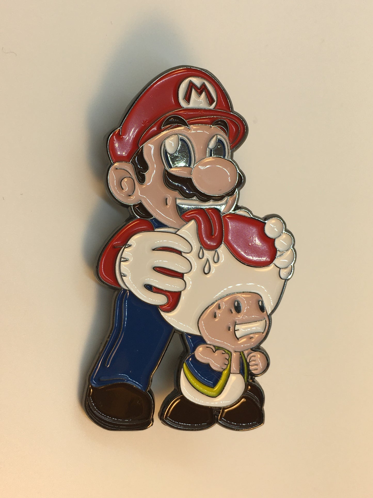 Toad Licking Mario Pin