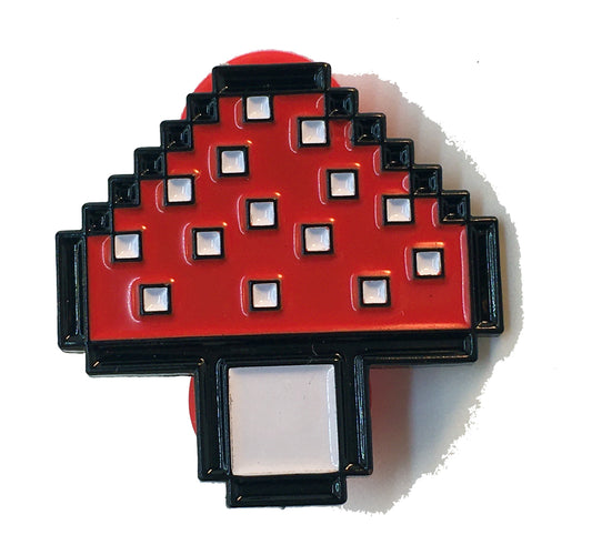 Pixelated Game Mushroom Pin