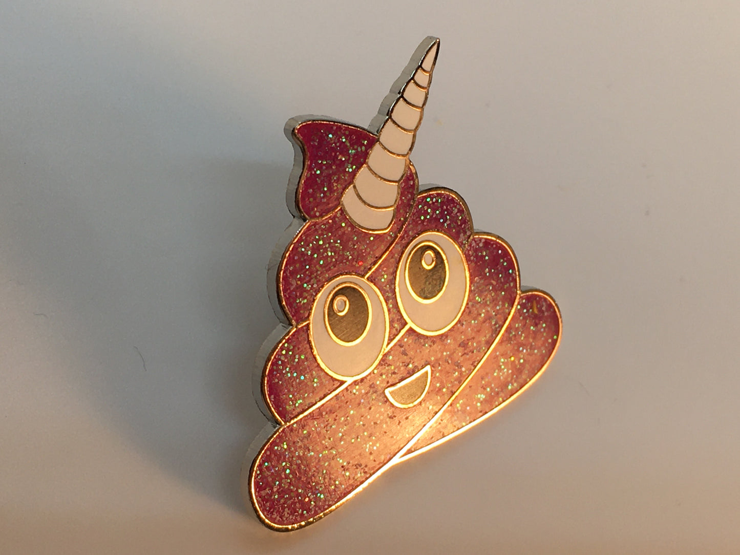 Glittery Unicorn Poop Pin