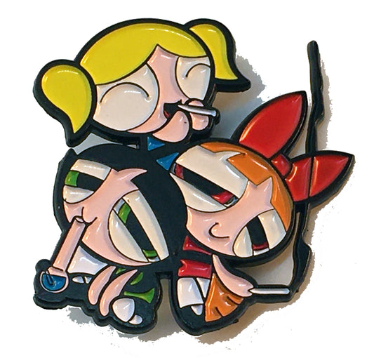 Power Puffing Girls Pin