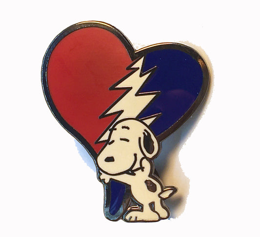 Grateful Snoopy Heart Pin