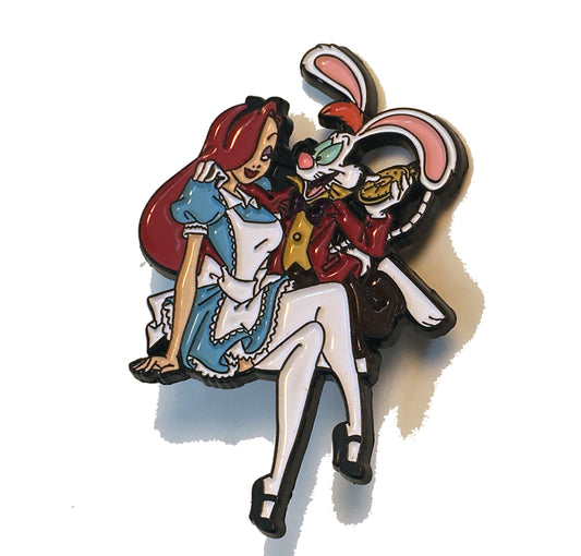 Roger and Jessica as Alice and Hatter Pin