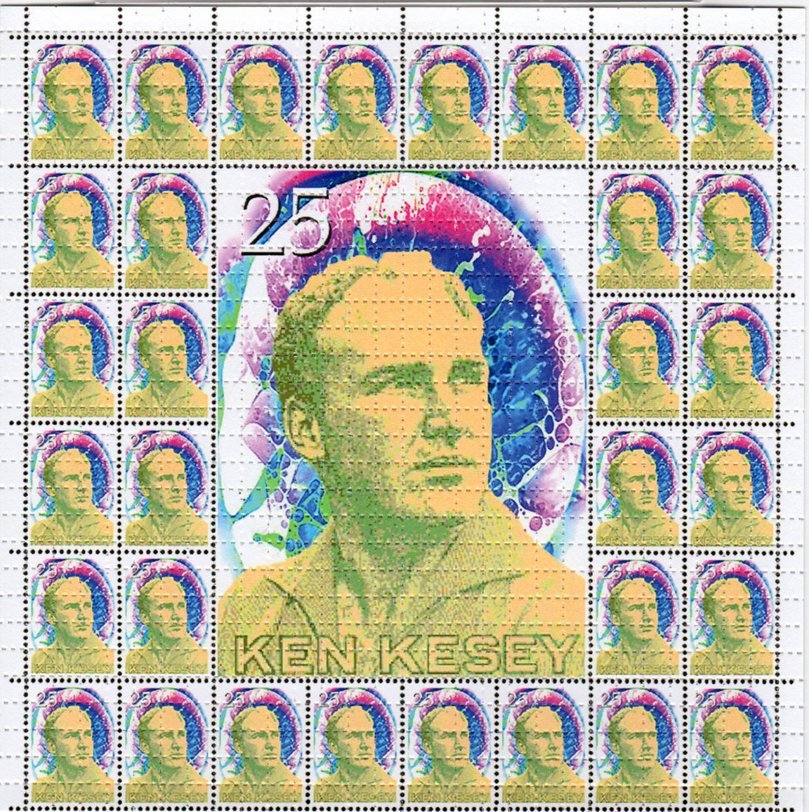 Ken Kesey Stamp LSD blotter art print