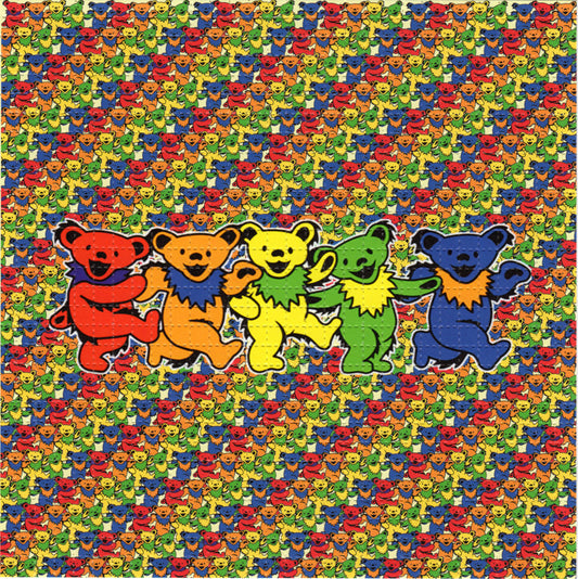 Marching Family Bears LSD blotter art print