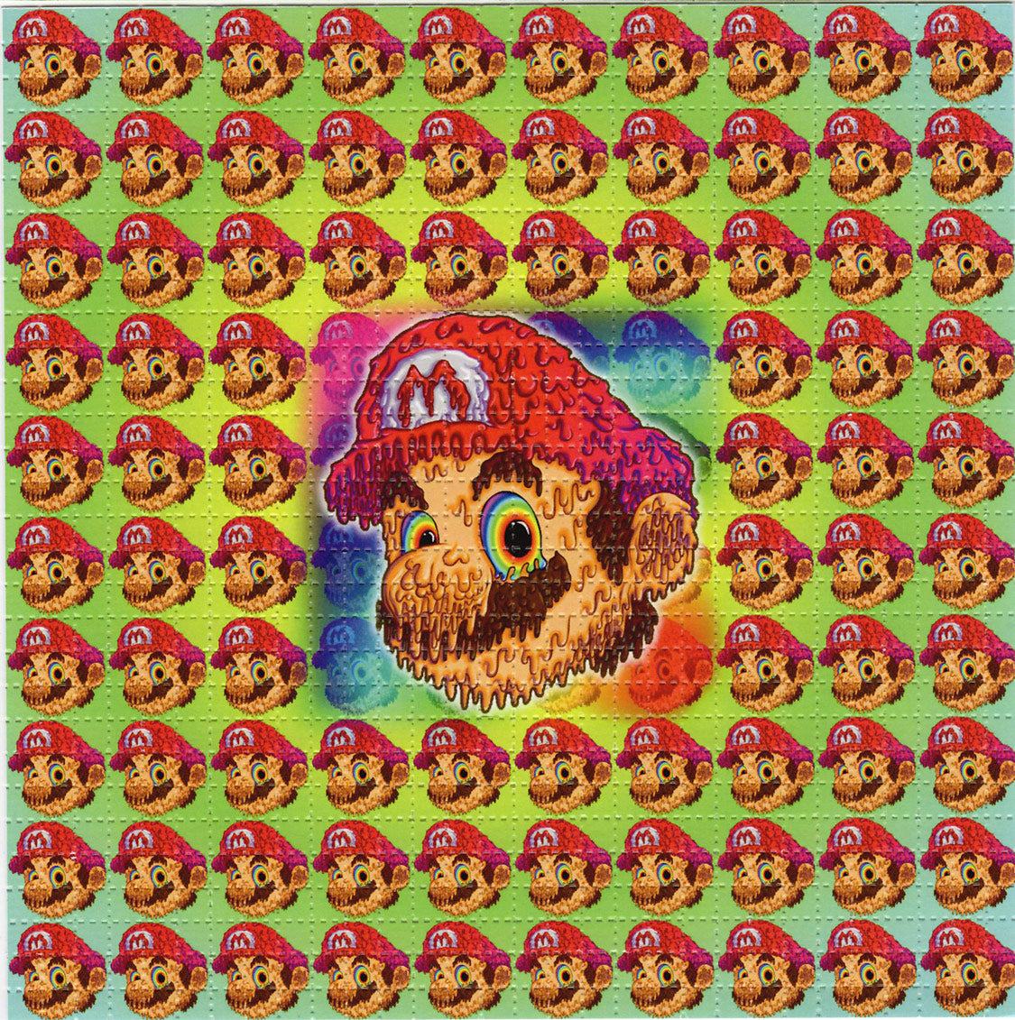 Melty Mario LSD blotter art print