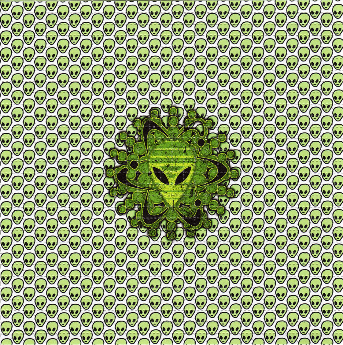 Little Green Aliens LSD blotter art print