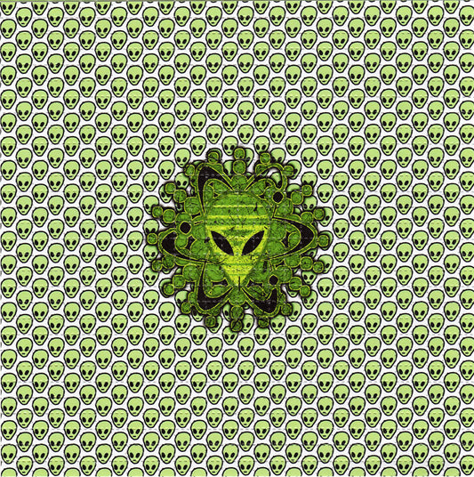 Little Green Aliens LSD blotter art print