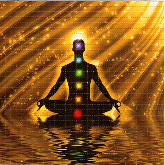 Golden Chakras LSD blotter art print