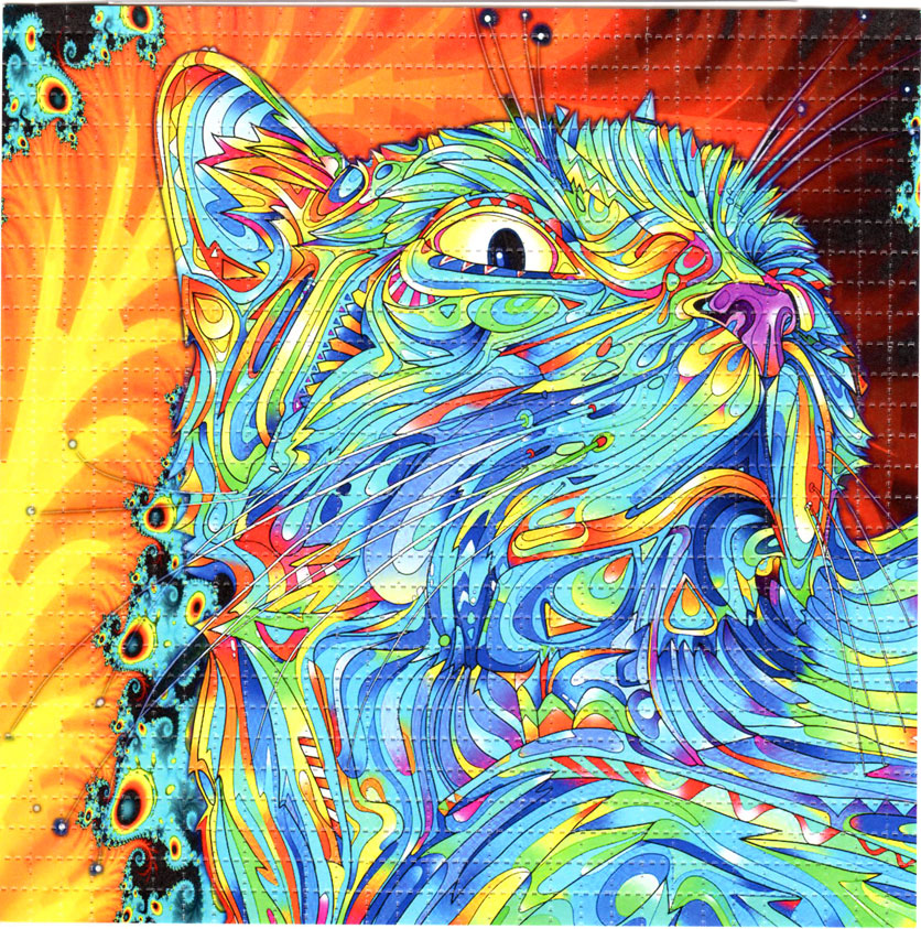Crystal Cat LSD blotter art print