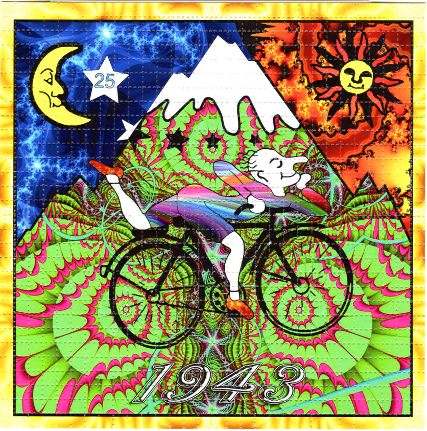 Fractal Bicycle Day LSD blotter art print